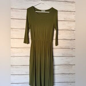 Reborn J Olive Long Sleeve Dress
